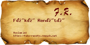 Fükő Renátó névjegykártya